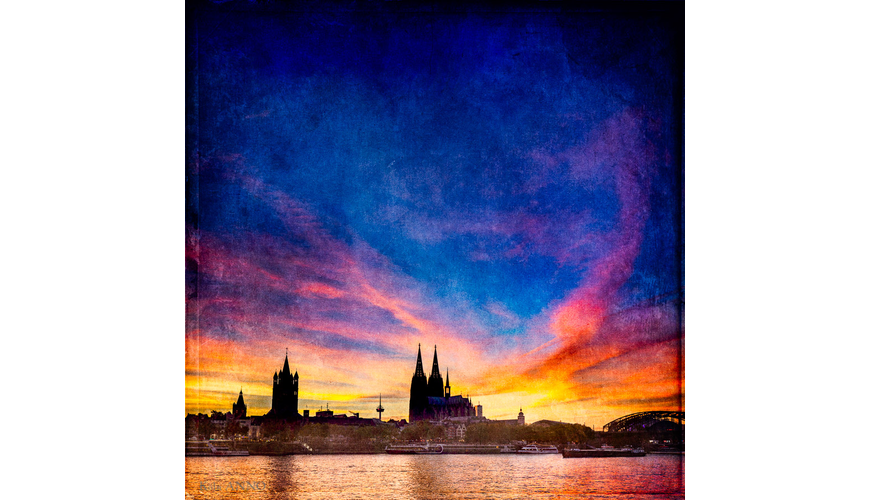 "Warten auf den Stern". Köln Silhouette mit Dom